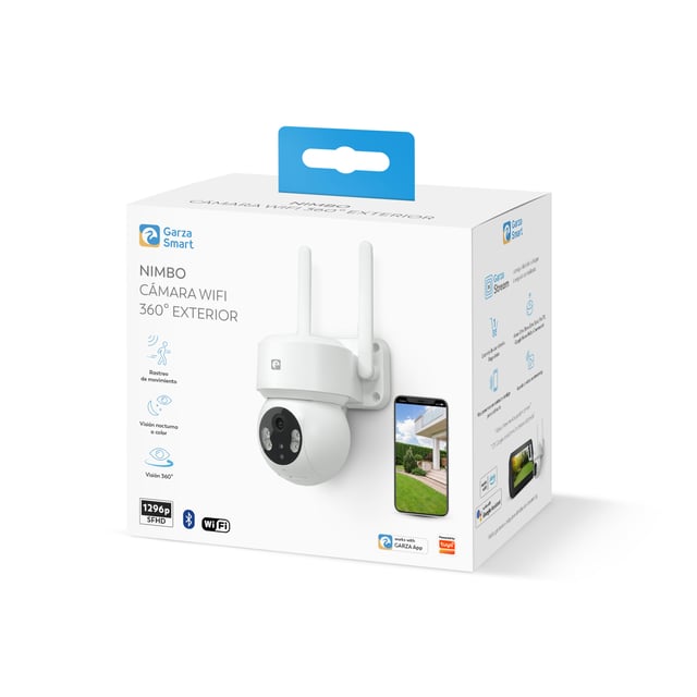Cámara de vigilancia inteligente GARZA Wi-Fi IP 360º con visión nocturna y audio bidireccional