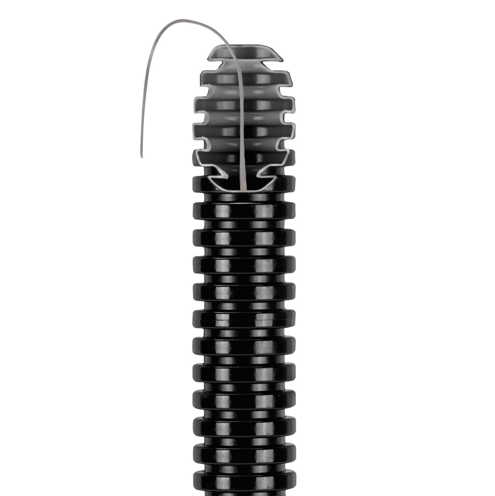 Corrugato con tirafilo  ø 20 MM L 100 MT in PVC nero - 2