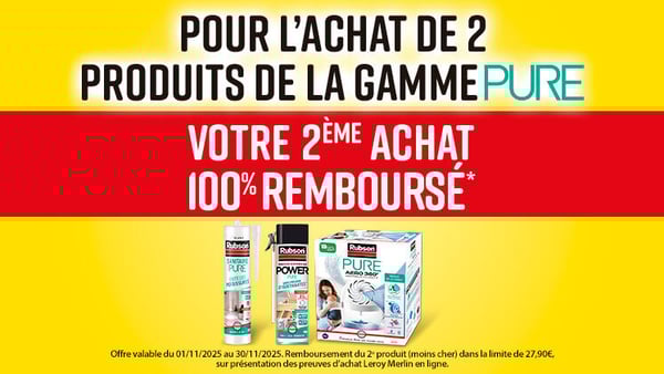 RUBSON : Pour deux produits de la gamme Pure achetés, le moins cher est remboursé