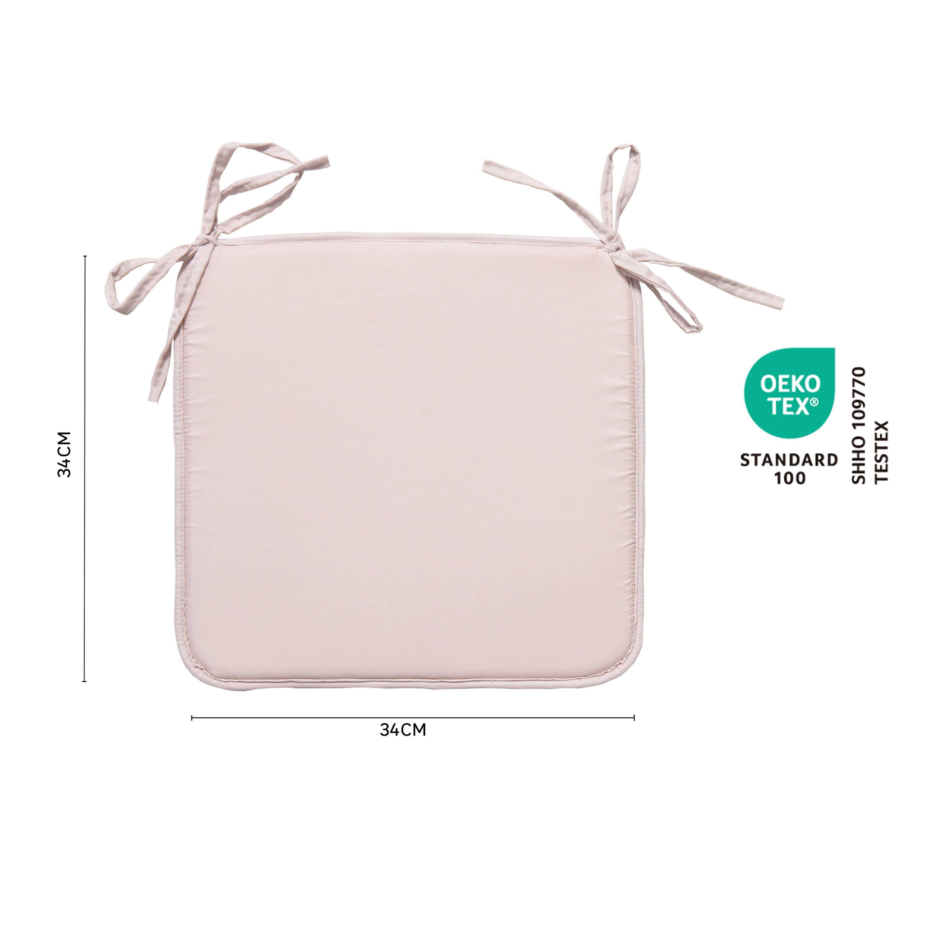 Cojín de silla cuadrado Solo poliéster beige 34x34x1 cm - 2