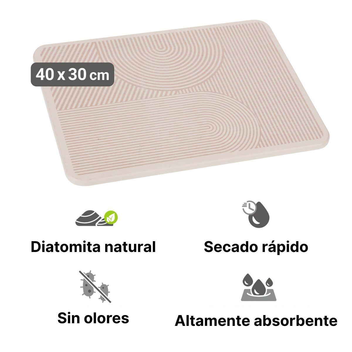 Tapete escorredor de louça em diatomite 8x30x0,9 cm bege Wenko - 9