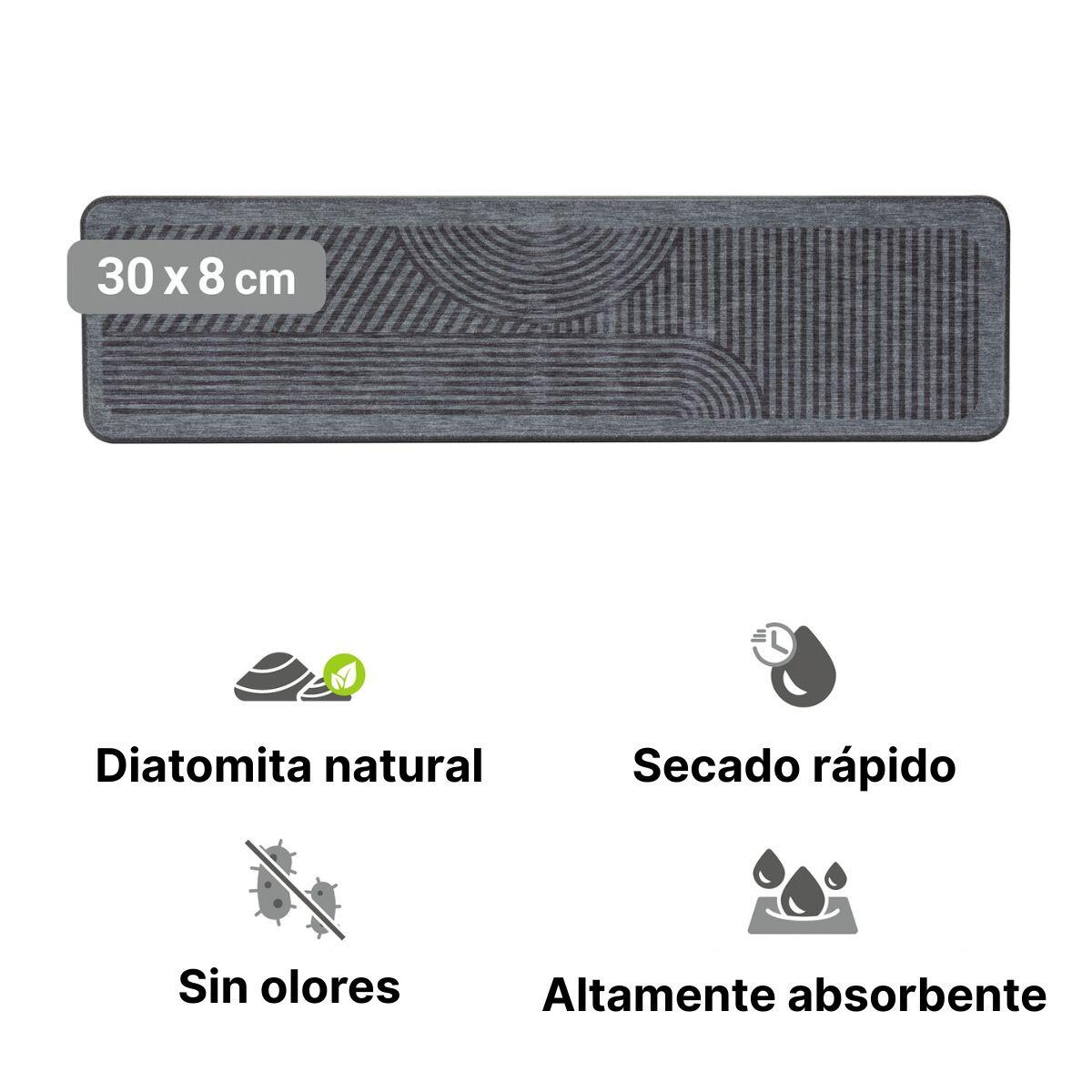 Tapete escorredor de louça 8x30 cm cinzento Wenko Damon - 11