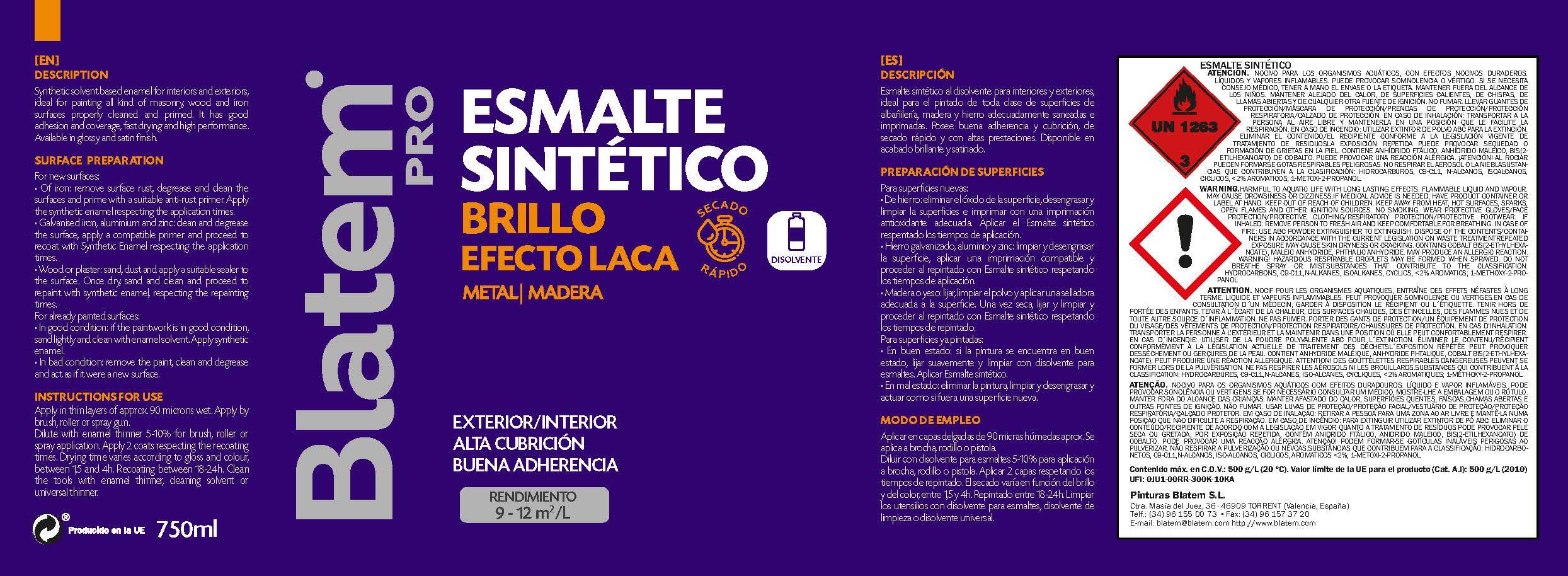 ESMALTE SINTETICO BRILLANTE 750ML ROJO INGLES - 3