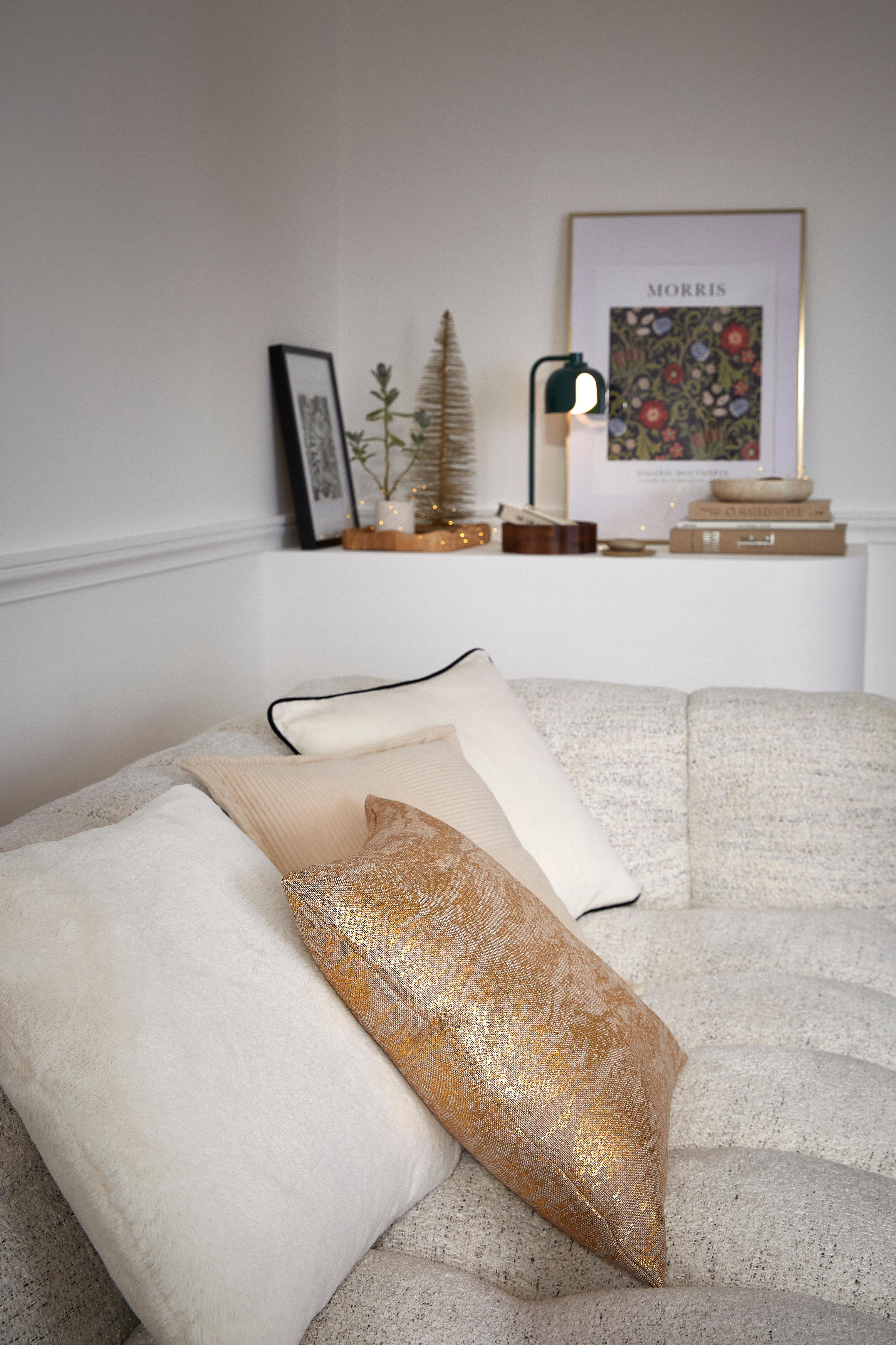 Housse de coussin Marble jaune / doré, 45 x 45 cm - 10