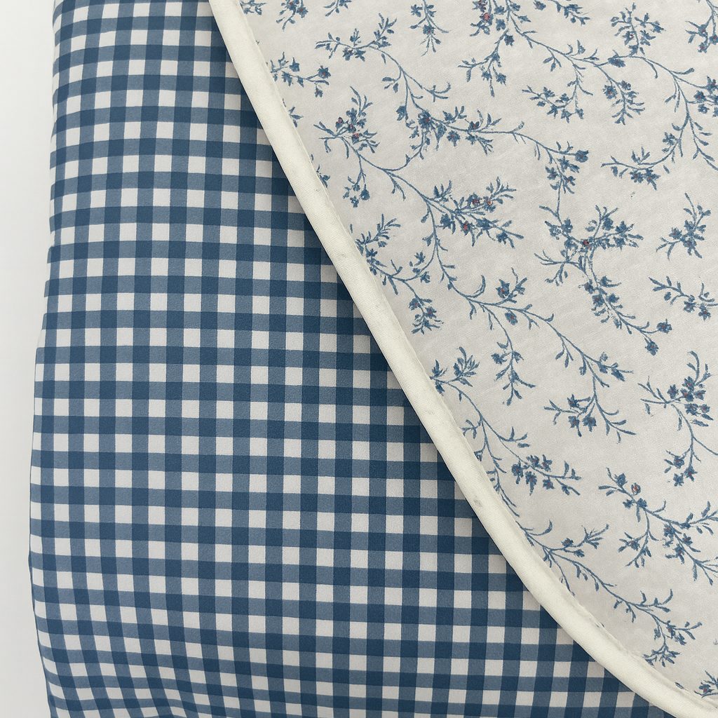 Edredón de cama Ede algodón azul cuadro vichy flor 50% algodón 50% poliéster 150 gramos para camas de 150, 160 y 180 cm  250x270 cm - 4