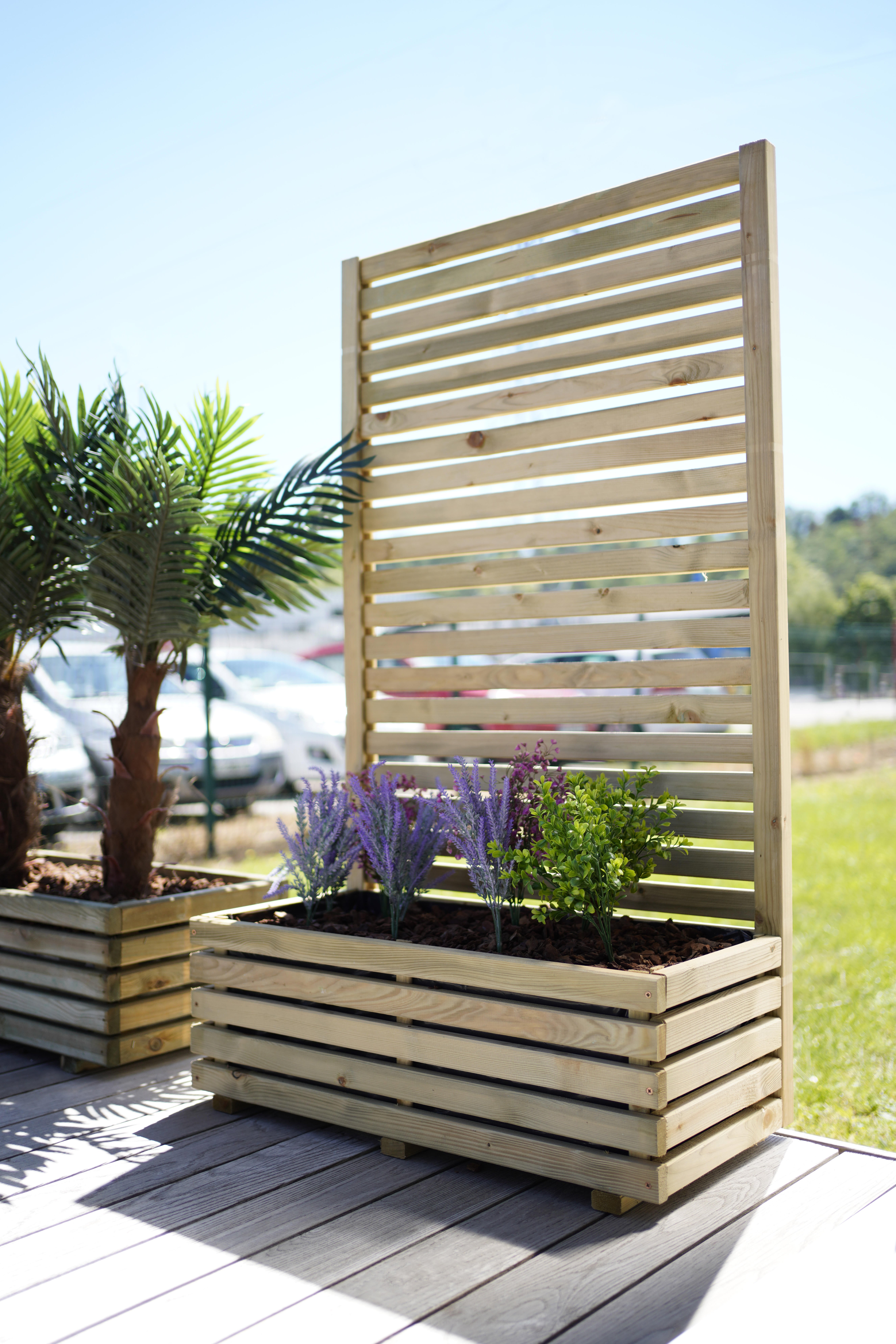 Bac avec treillis KÜB en pin traité - L.80 x P.40 x H.133 cm - CERLAND - 4