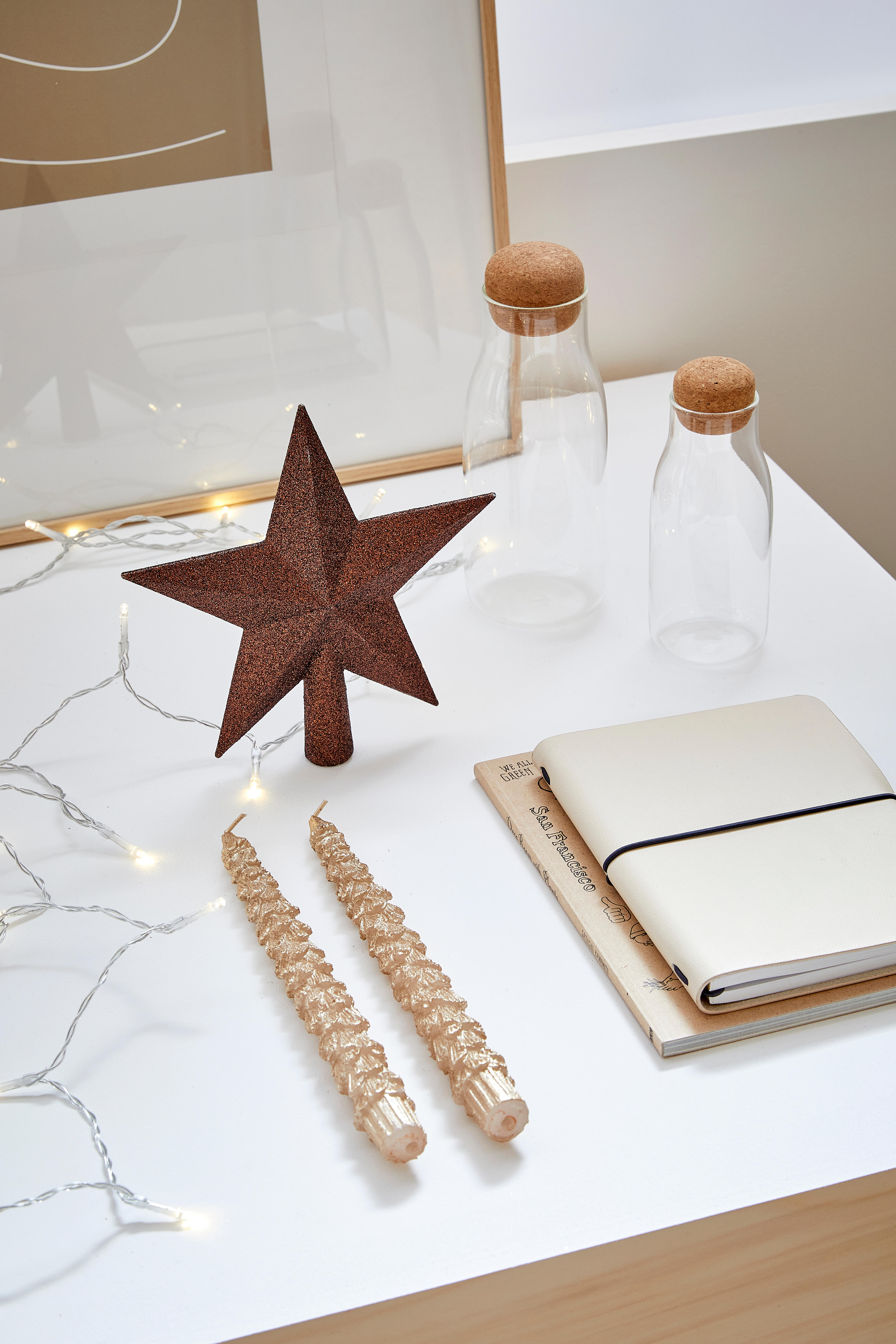 CIERGE POMME DE PIN OR 26,5CM - 2