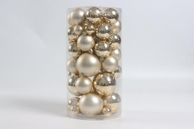 Set di palline natalizie in polistirene oro confezione da 50 pezzi