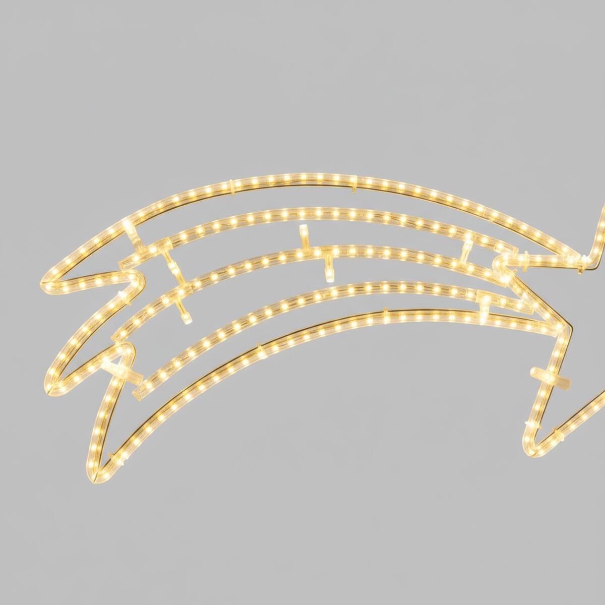 Stella decorativa luminosa stella cometa 240 lampadine led bianco caldo L 1.5 m x H 35 cm - 11