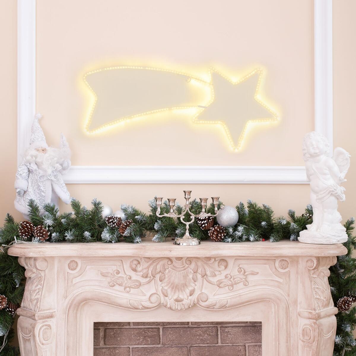 Stella decorativa luminosa stella cometa 240 lampadine led bianco caldo L 1.5 m x H 35 cm - 2