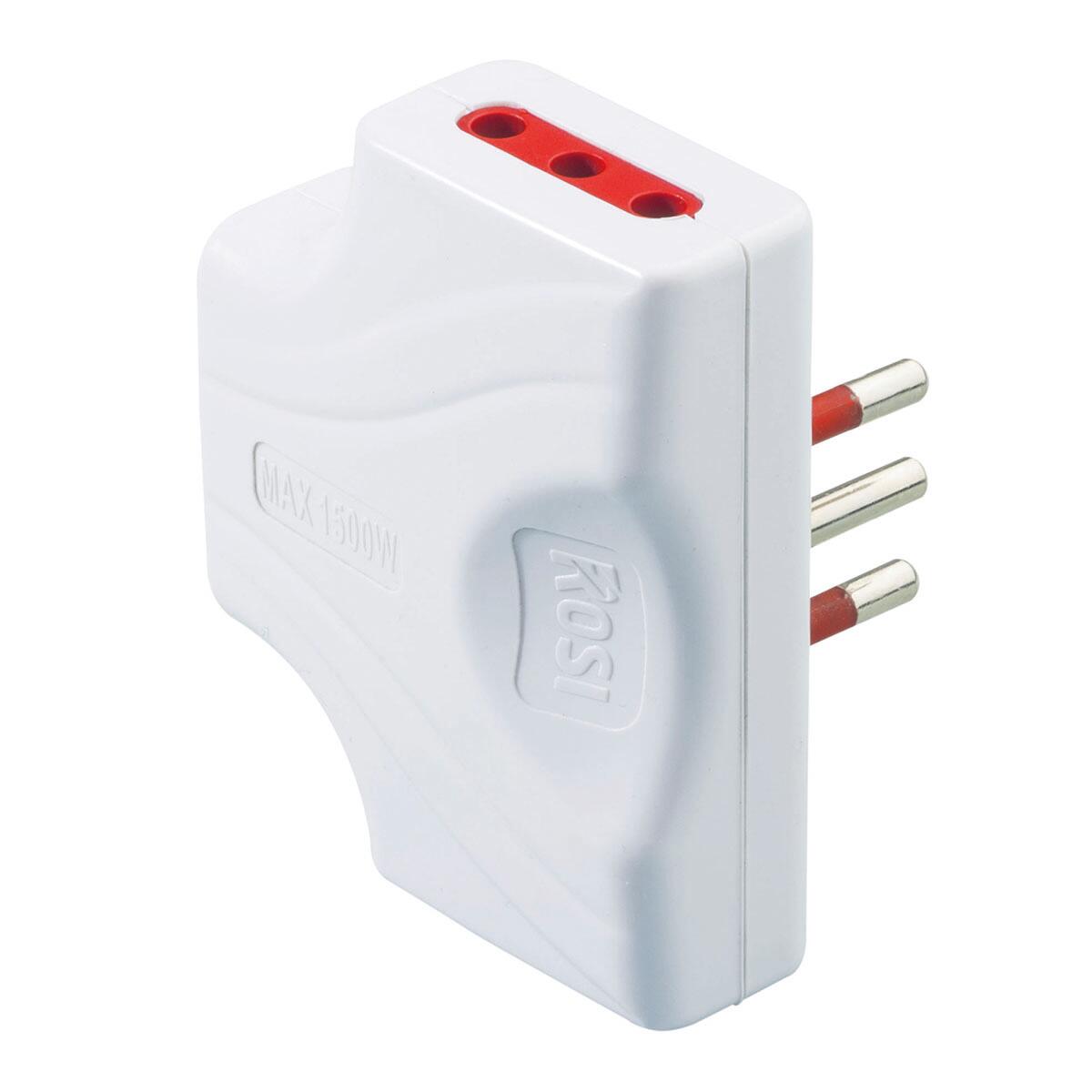 ADATTATORE PIATTO TRIPLO ELETTRICO 10A NERO 2P T 220V PROFESSIONALE Marca Rosi Emilia Extra Piatta Made In Italy - Foto 6