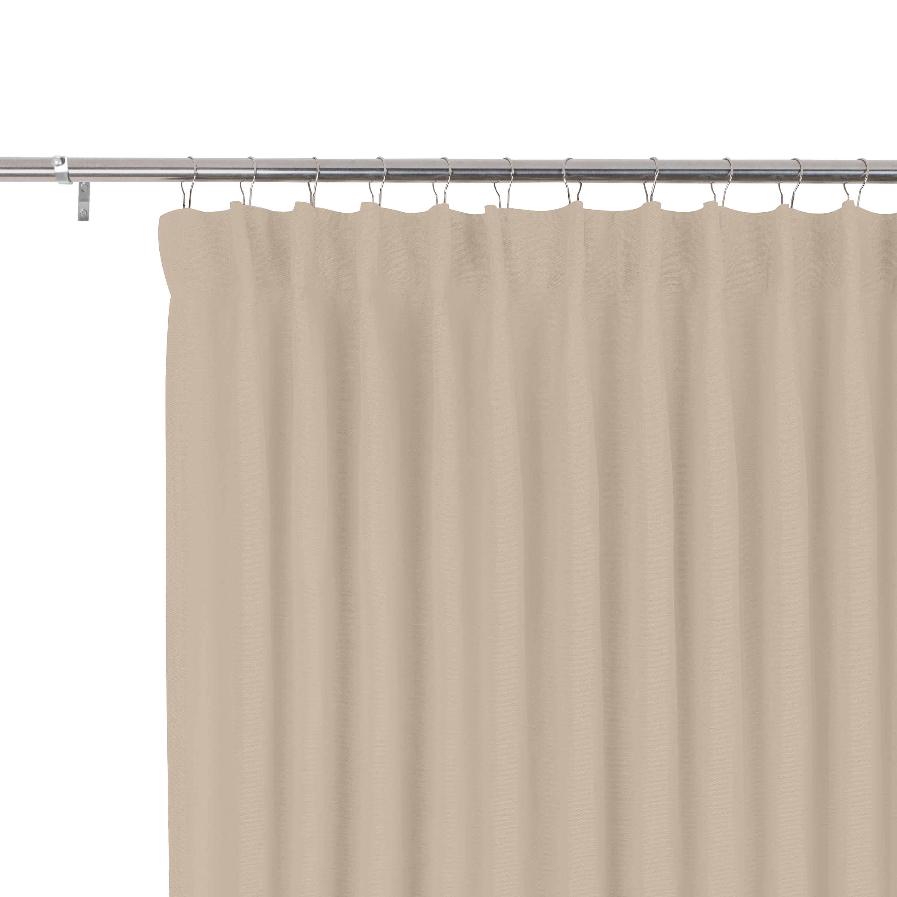 Set 2 Cortinas cinta frunce, trabilla oculta Lenaya 100% lino INSPIRE de 200x280cm. Incluye cinta termoadhesiva liso beige natural - 5