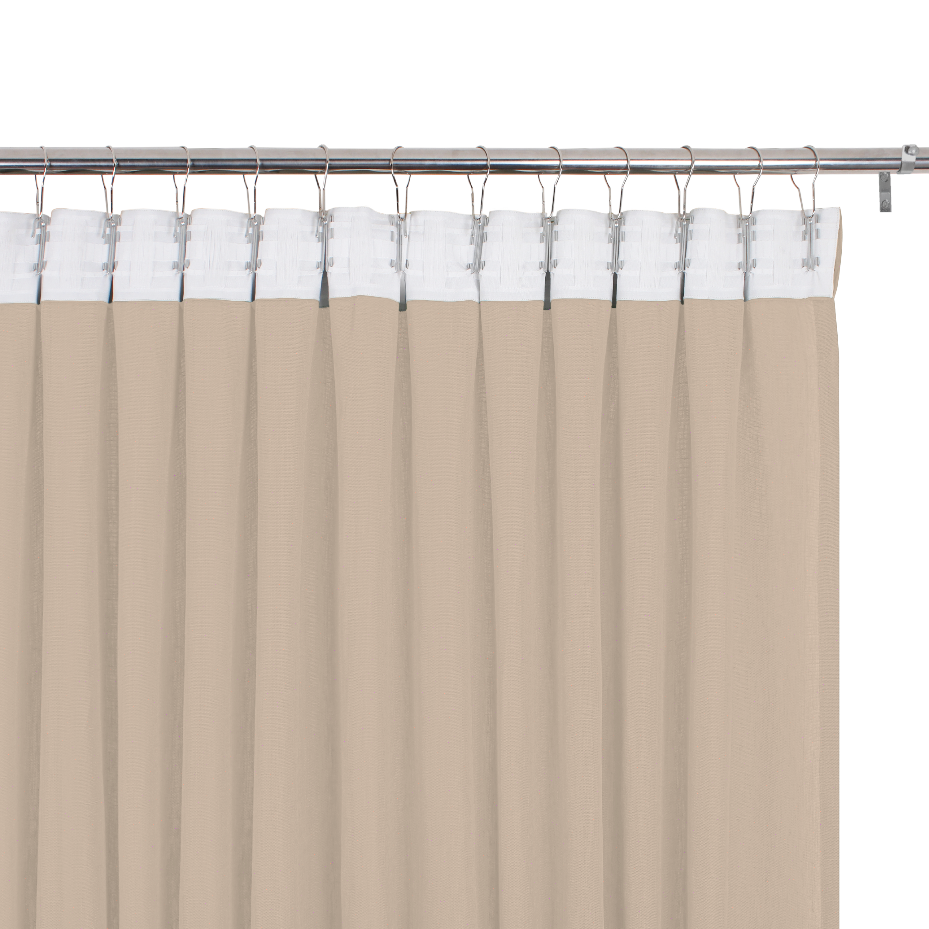 Set 2 Cortinas cinta frunce, trabilla oculta Lenaya 100% lino INSPIRE de 200x280cm. Incluye cinta termoadhesiva liso beige natural - 4