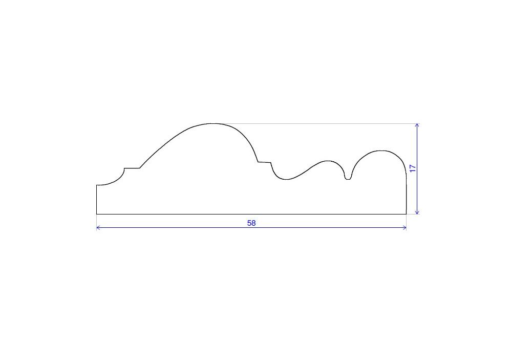 Cymaise sapin classique sans noeud, 17 x 58 mm, L.2.5 m - 2