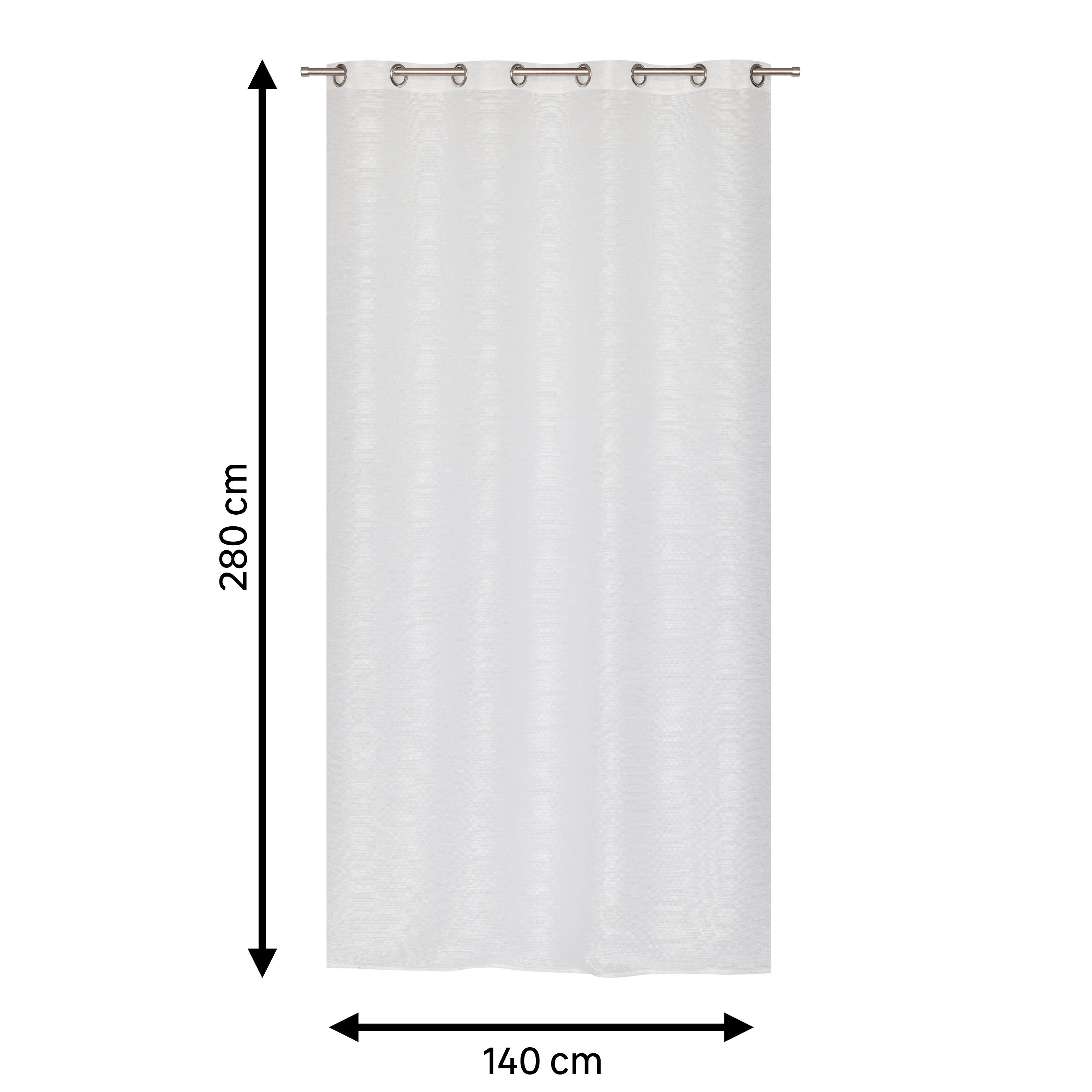 Visillo ollaos corda poliéster jacquard liso blanco de 140x280cm