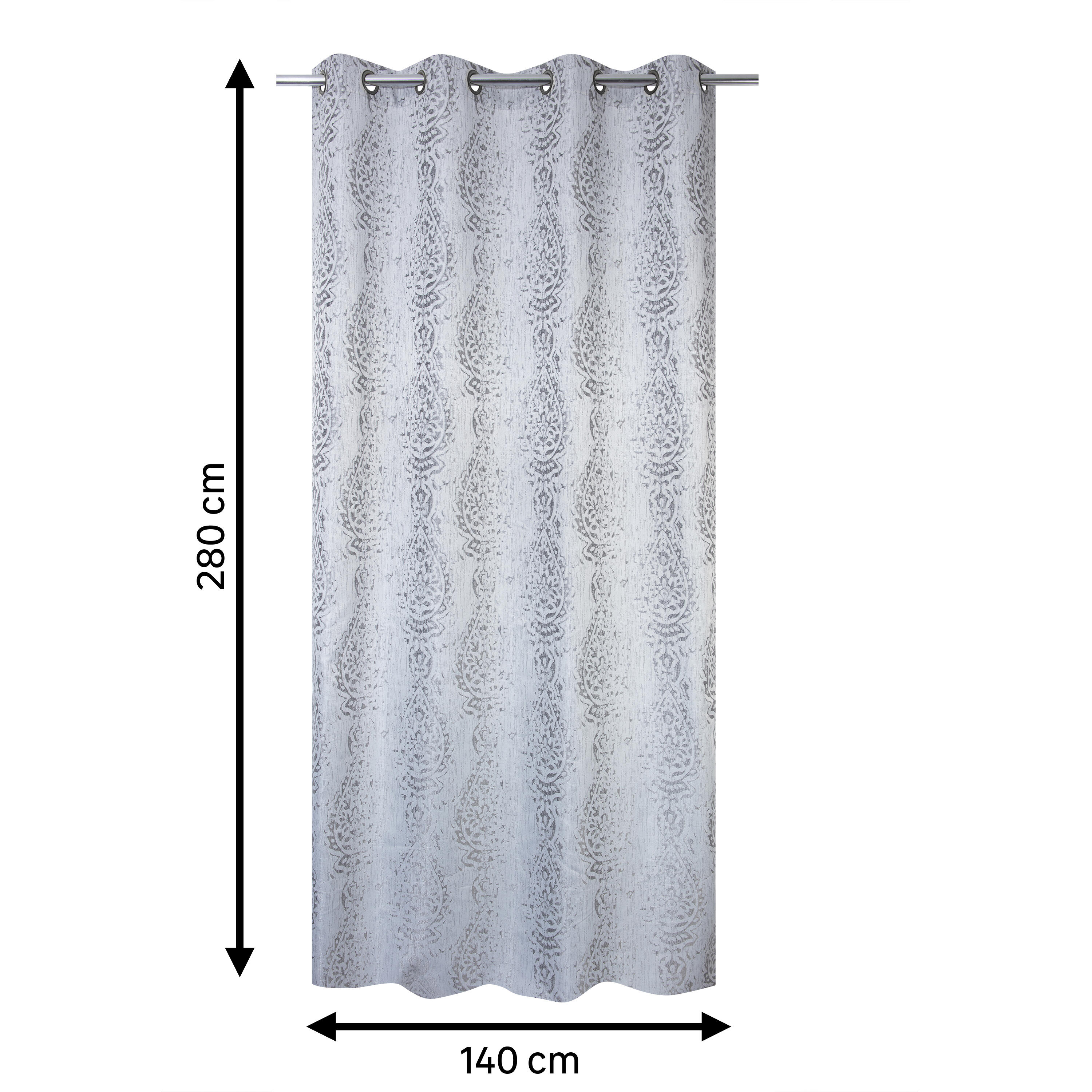 Cortinado ilhós Coralia 140x280cm cinza - 9