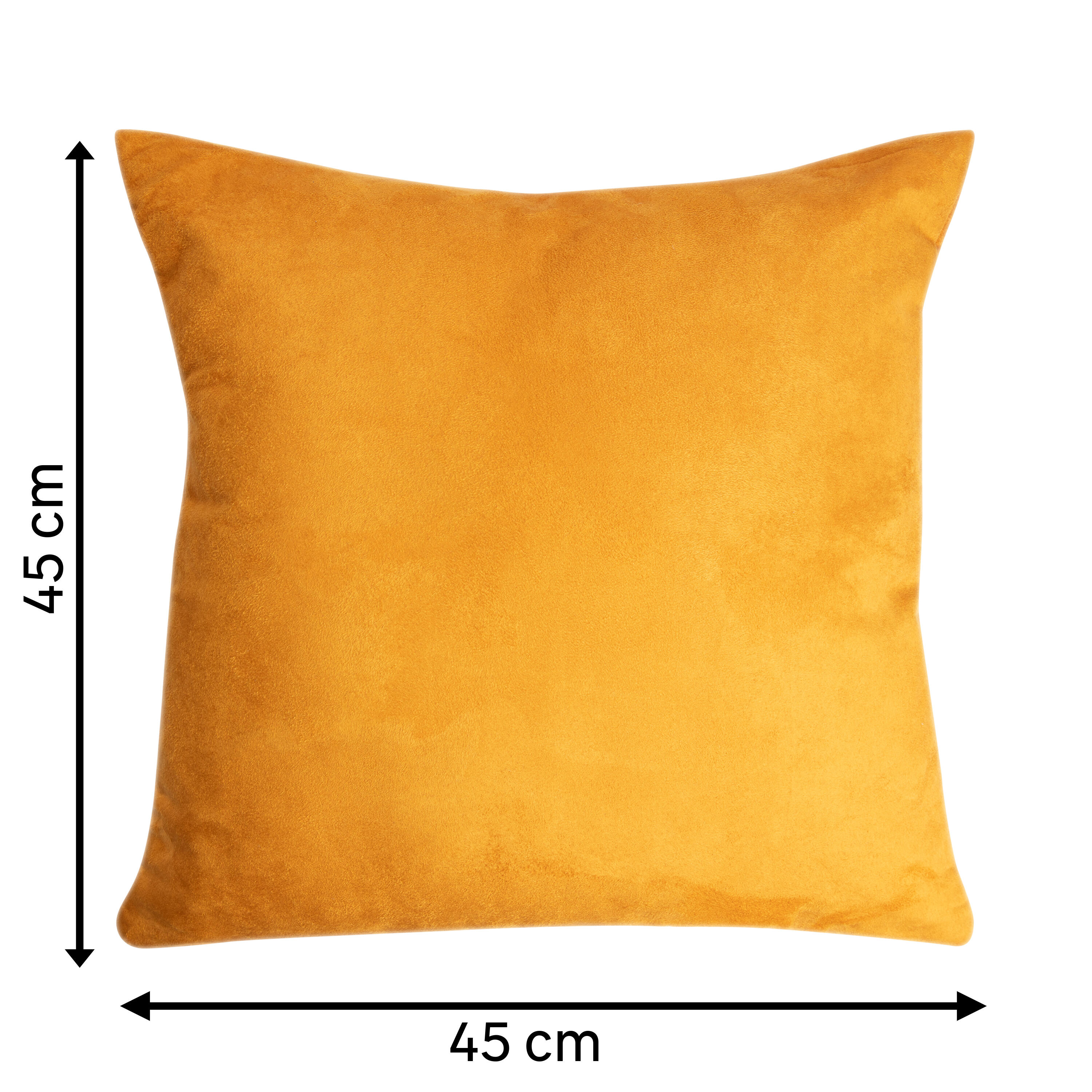 Cojín decorativo cuadrado Alca pana liso poliéster amarillo 45x30cm - 2