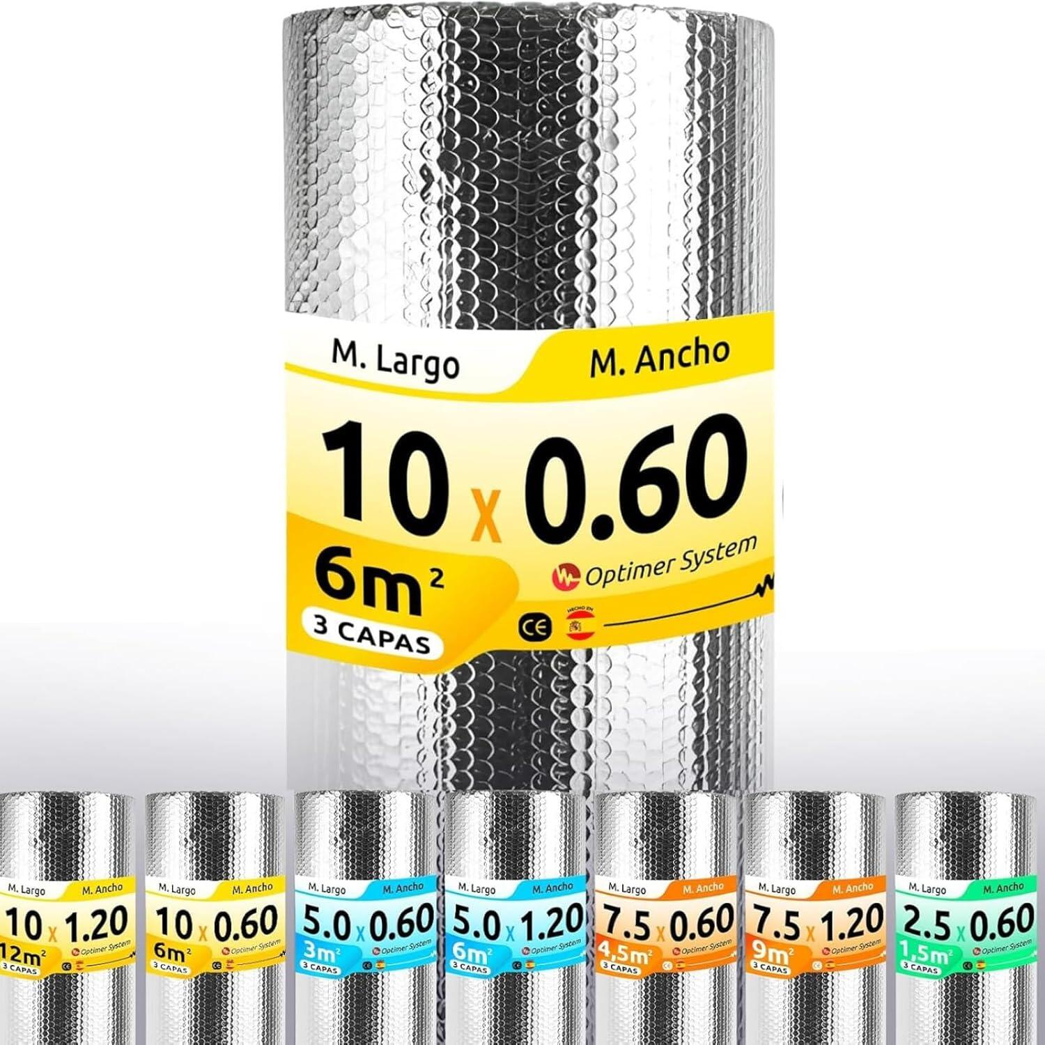 1 ud de Aislamiento multicapa B0F4KMFF5C OPTIMER de Polipropileno 10x0.6m Espesor 3mm R = 1.43 - 9