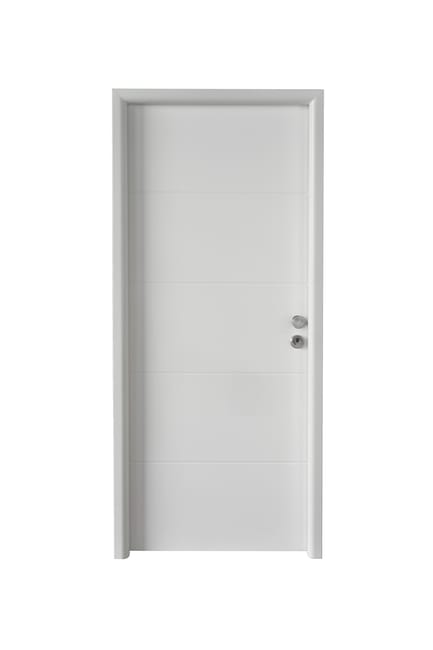 PUERTA ENTRADA  RESIDENCIAL LACADA BLANCA CLASICA 91 CM IZQUIERDA - 1