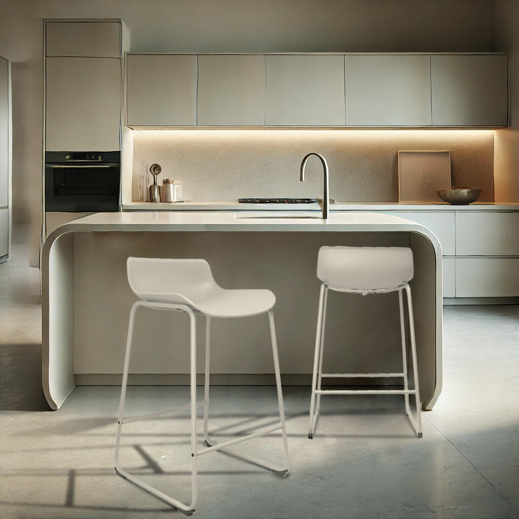 Tabouret Kumo en Plastique Blanc – Lot de 2