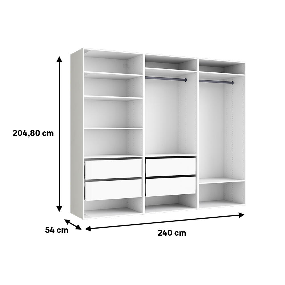 Vestidor SPACEO Evo'M blanco 240 x 204,8 x 54 cm (AnchoxAltoxFondo) - 2
