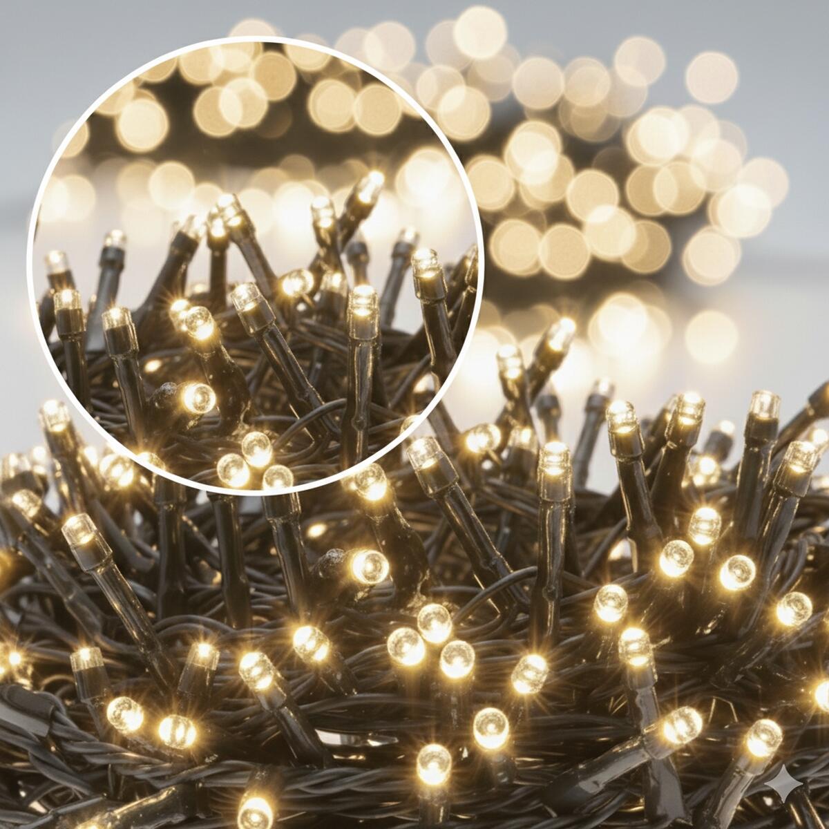 Catena luminosa per albero di Natale 300 luci LED bianche calde 14.5 m - 2