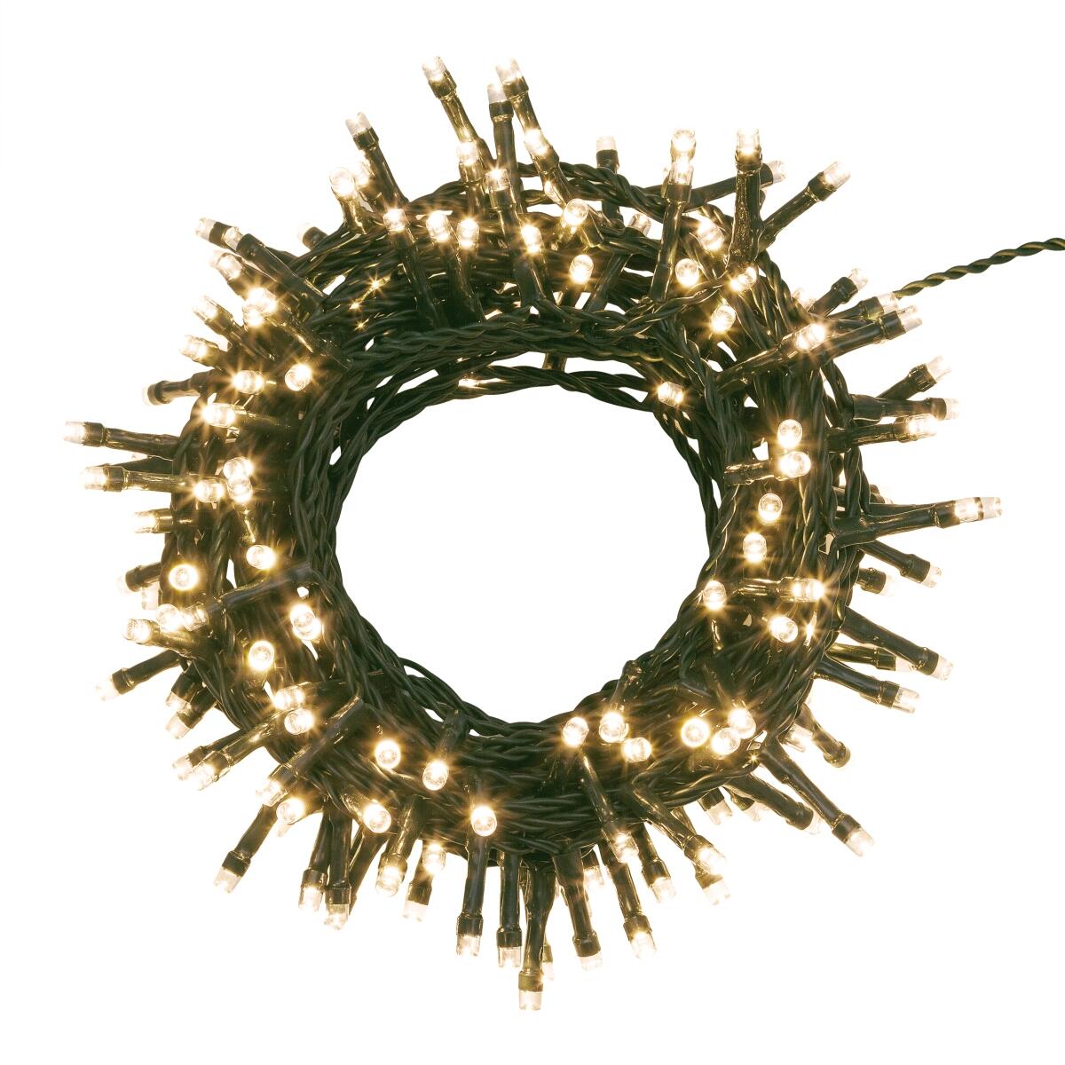 Catena luminosa per albero di Natale 180 luci LED bianche calde 9.5 m programmabile - 3