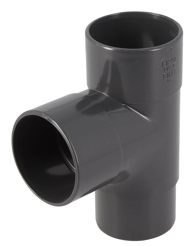 Culotte 87.3° à coller pvc ardoise GIRPI, Dév.16 cm Diam.50 mm