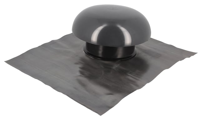 Chapeau de ventilation collerette étanchéité pvc gris ardoise GIRPI, Diam.125mm