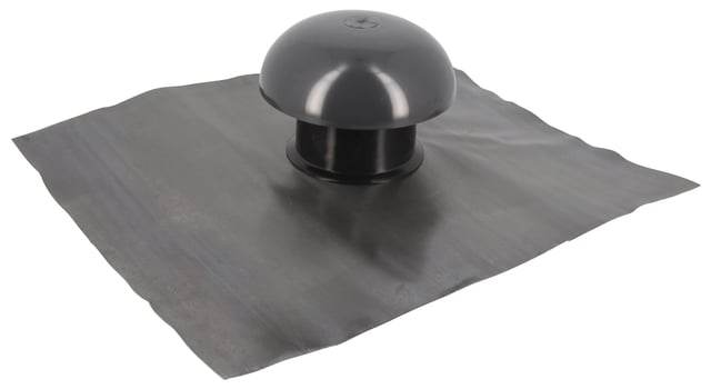Chapeau de ventilation collerette d'étanchéité pvc gris ardoise GIRPI, Diam.80mm