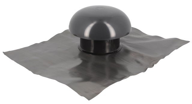 Chapeau de ventilation collerette étanchéité pvc gris ardoise GIRPI, Diam.100mm