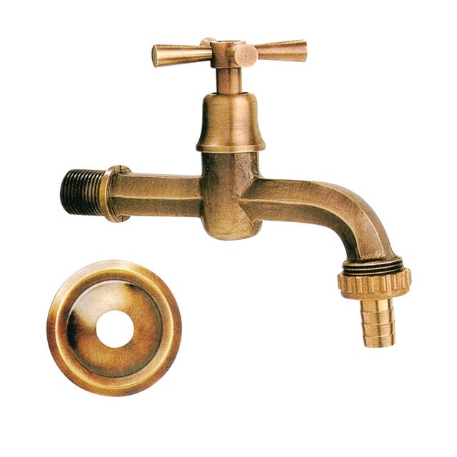 rubinetto giardino esterno con rosone liscio 85823002 - lavandini da