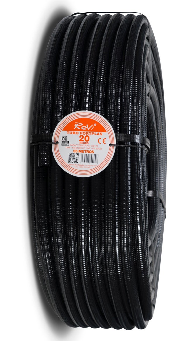 TUBO CORRUGADO REFORZADO NEGRO 20MM 25M