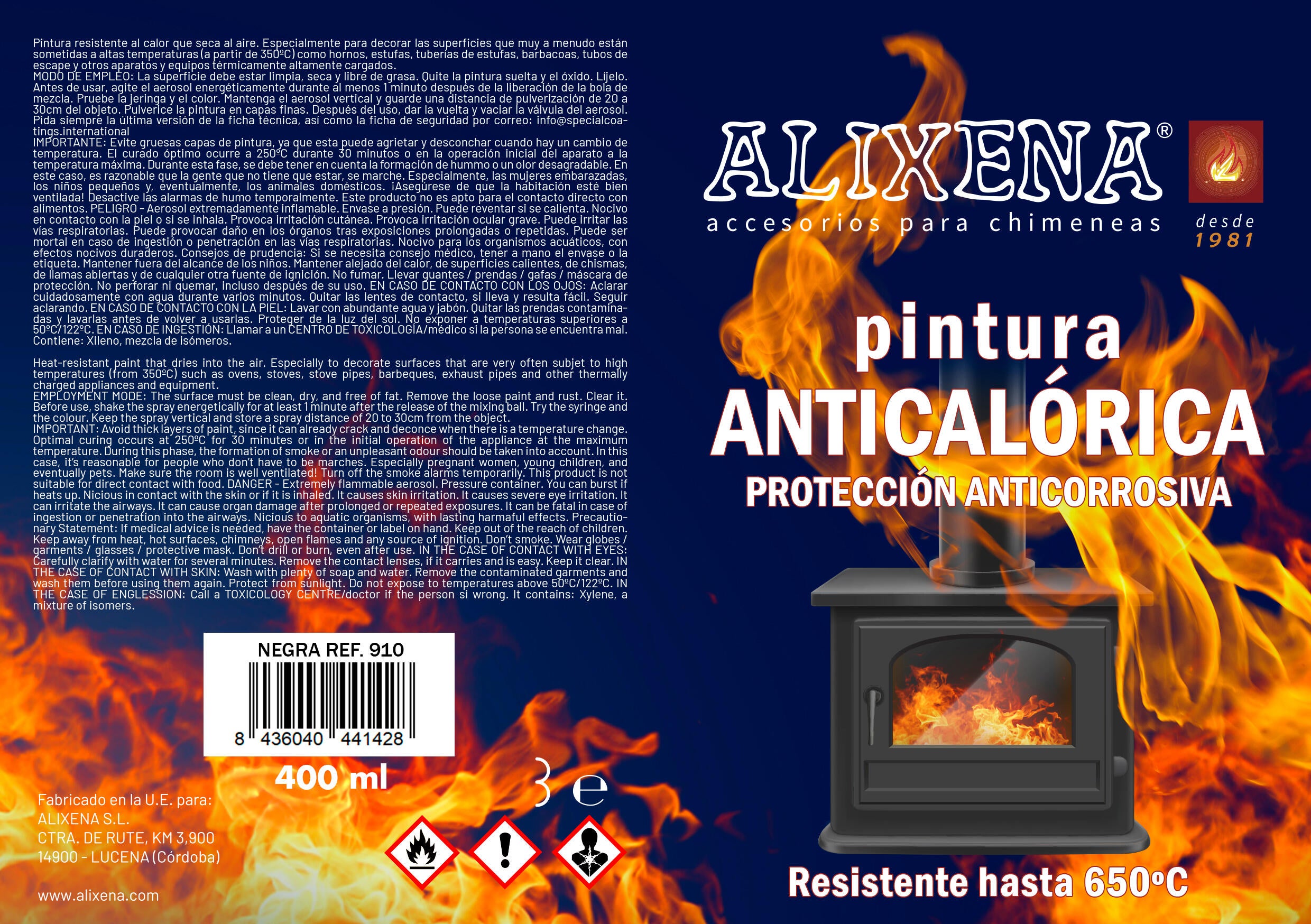 PINTURA TÉRMICA  400ML NEGRA - 2