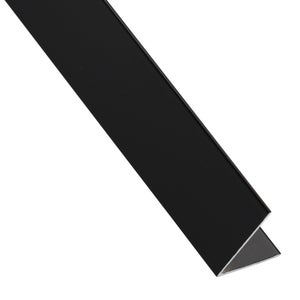 Profilo Angolare In Alluminio Per Scale - Nero, 24.5x10x1000 Mm, Forato, Antiusura E Antiscivolo