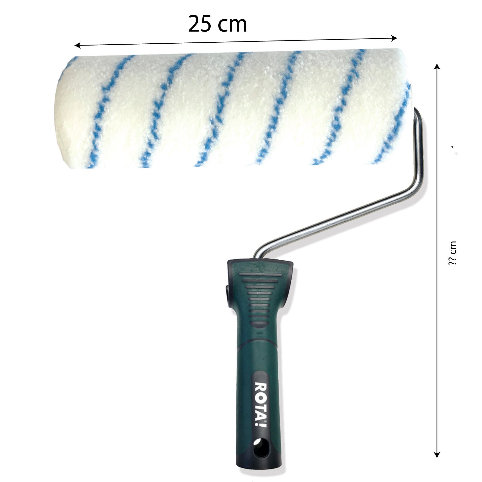 Rodillo para pintar suelos y superficies lisas CIRET de 250 mm de anchura, 48 mm de diámetro, pelo medio (5 mm a 12 mm). Fibra de poliéster. Varilla de acero. - 9