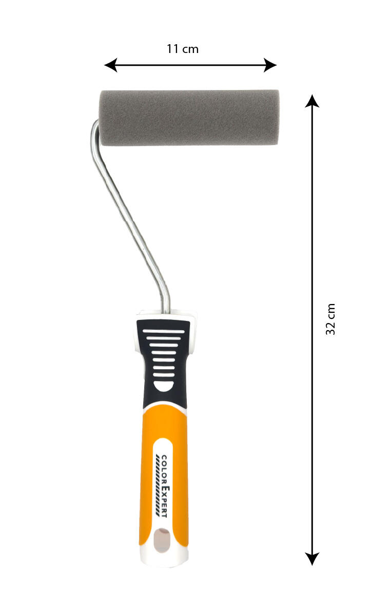 Mini rodillo para pintar decoraciones CIRET de 110 mm de anchura, 15 mm de diámetro, sin pelo. Fibra de poliéster. Varilla de acero. - 10
