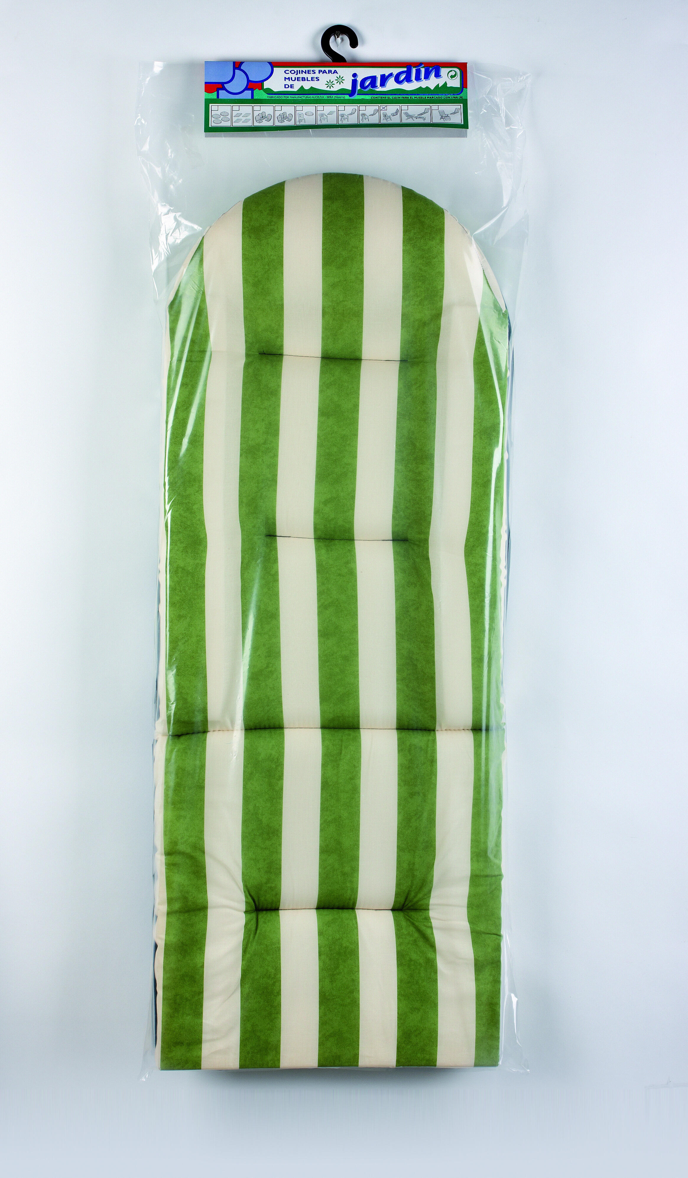 Cojín de exterior silla Rayas verde 50x123 cm - 4