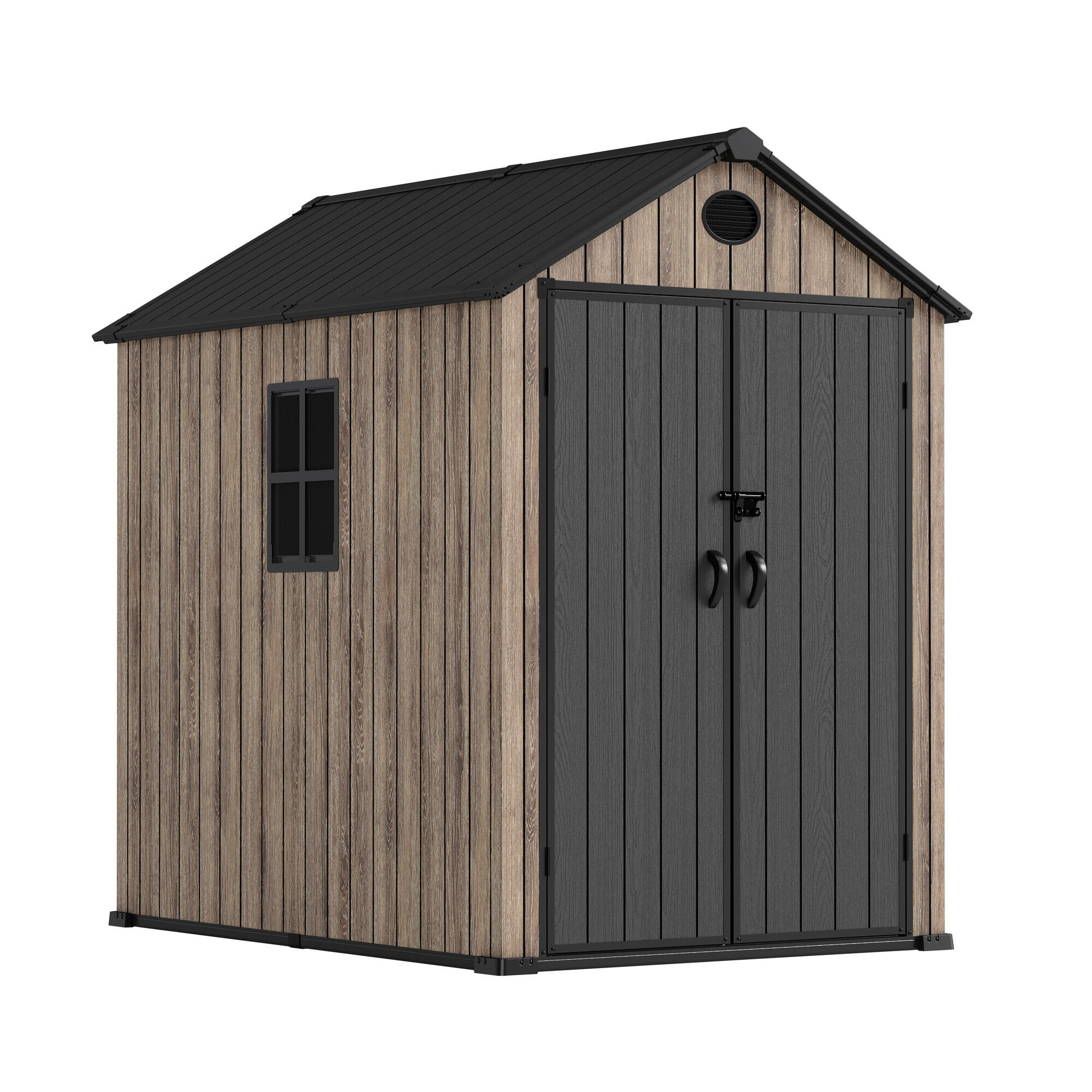 caseta de resina oak o40 de 164x226x222 cm y 364 m2 con 16 mm espesor y doble puerta abatible hoggar