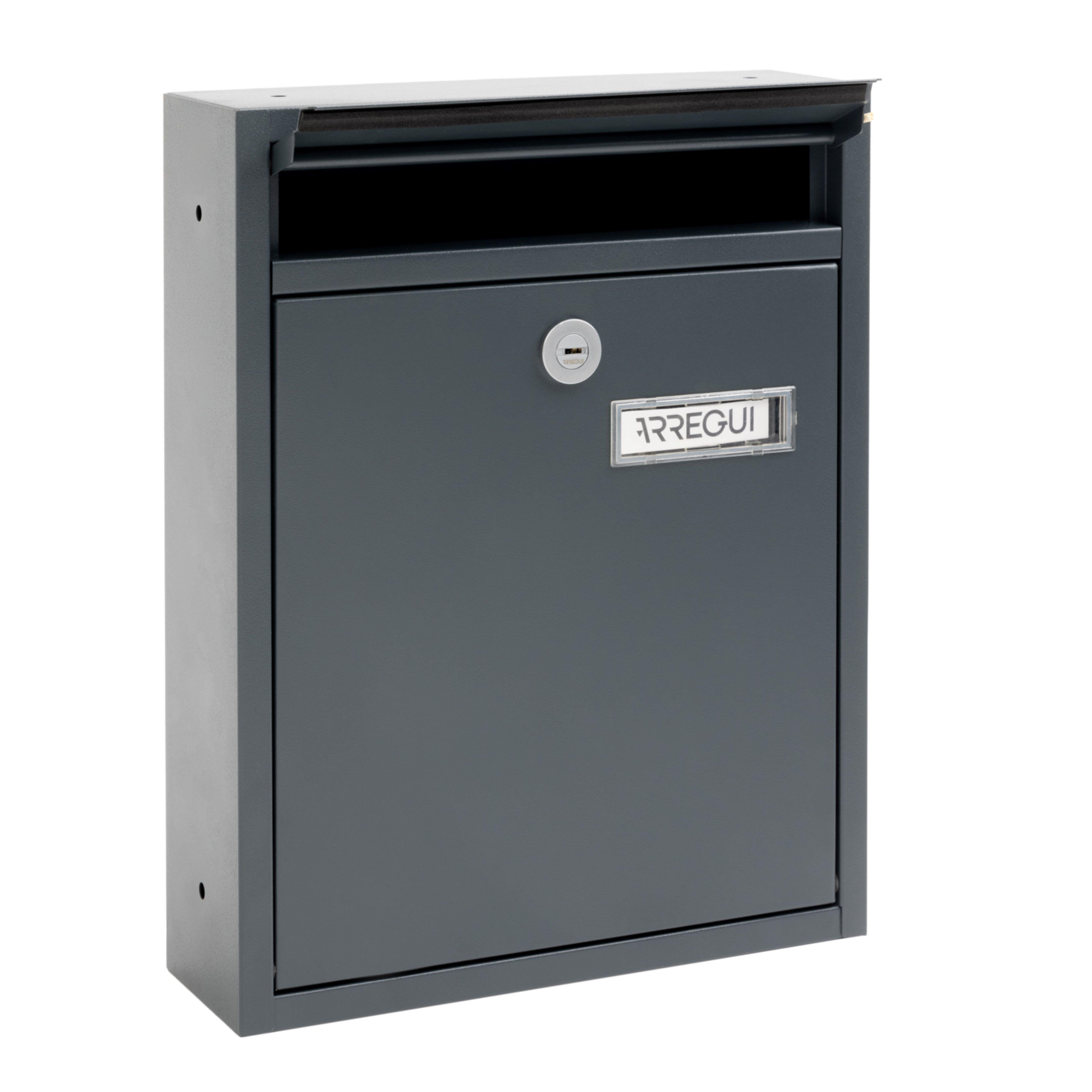 BUZON COMUNIDAD VERTICAL MIRA COVER INOX PUERTA ANTRACITA - 2