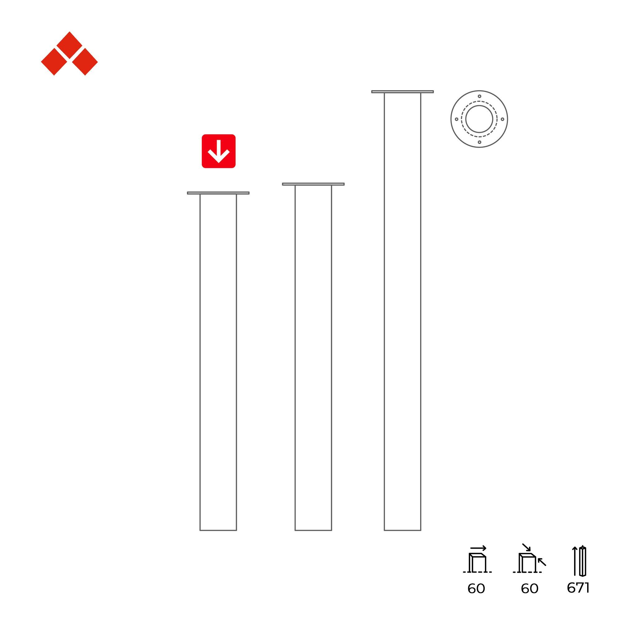 4 Pés reguláveis para mesa aço preto 60 mm 70-73 cm - 8