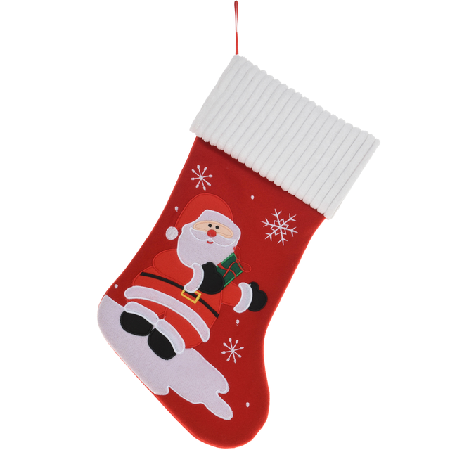 Skarpeta na prezenty 39x25.5cm materiałowa z Mikołajem