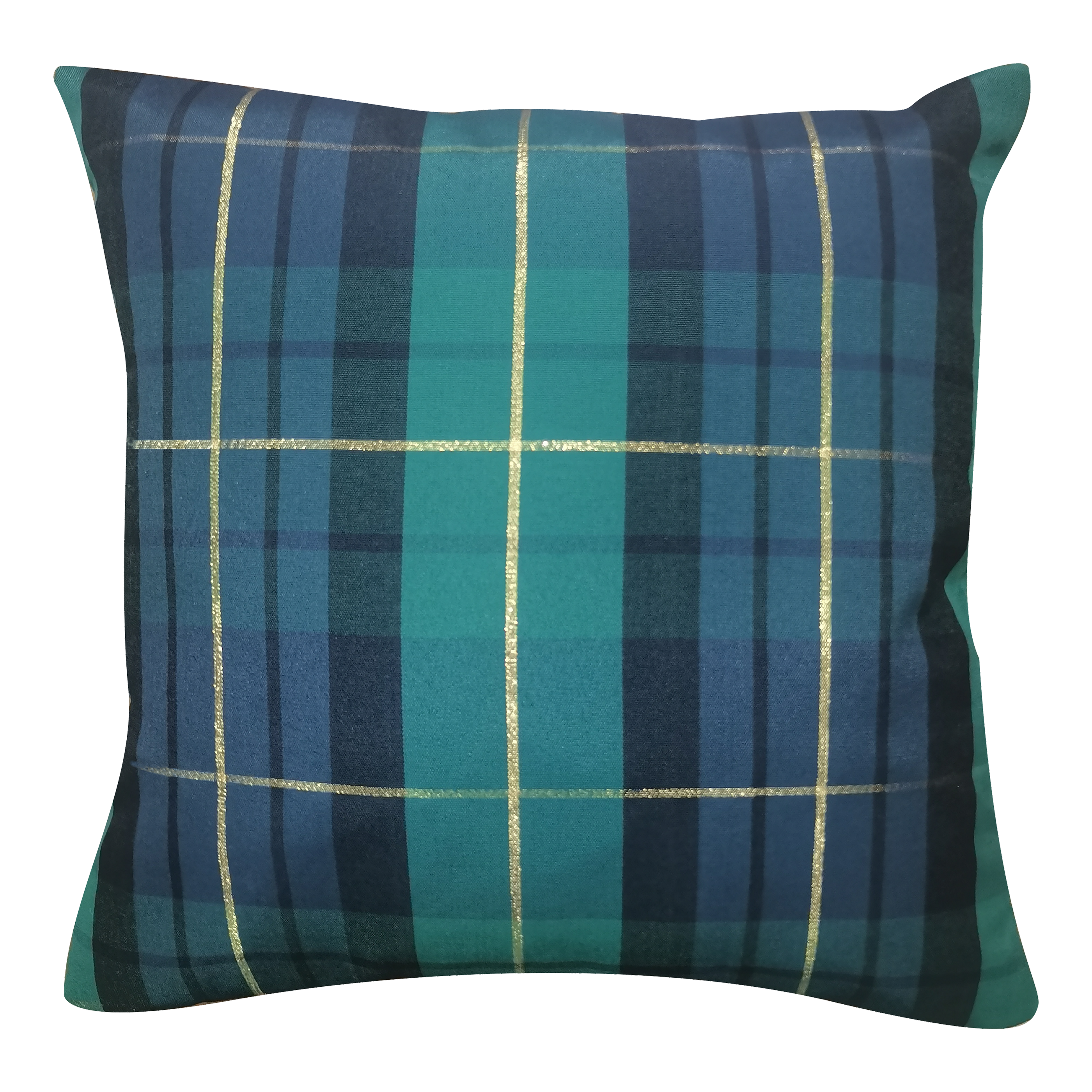 Poszewka na poduszkę świąteczna Tartan zielono-granatowa 45 x 45 cm