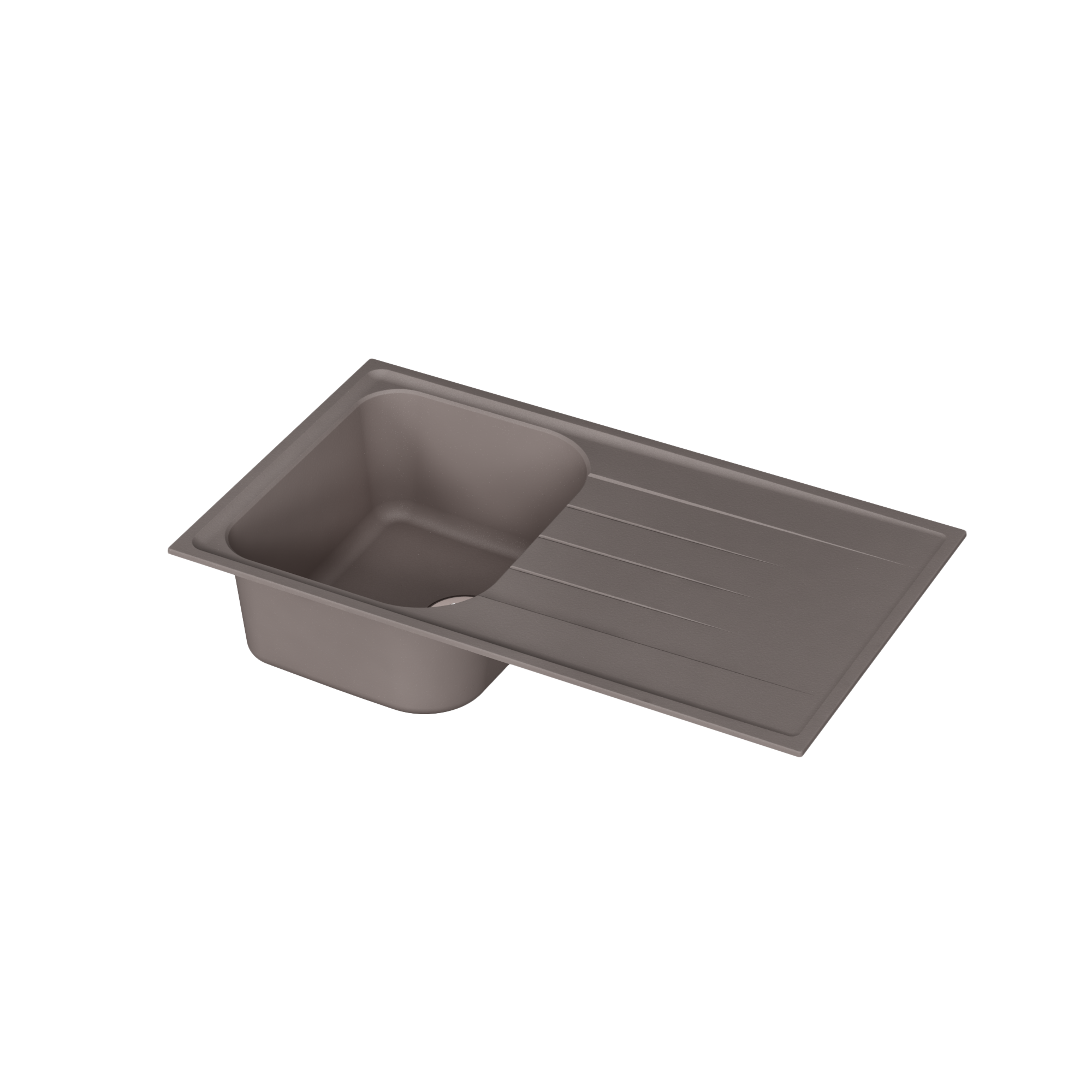 Evier en quartz et résine 1 bac 86 x 50 cm vidage inclus Elbe gris - 10