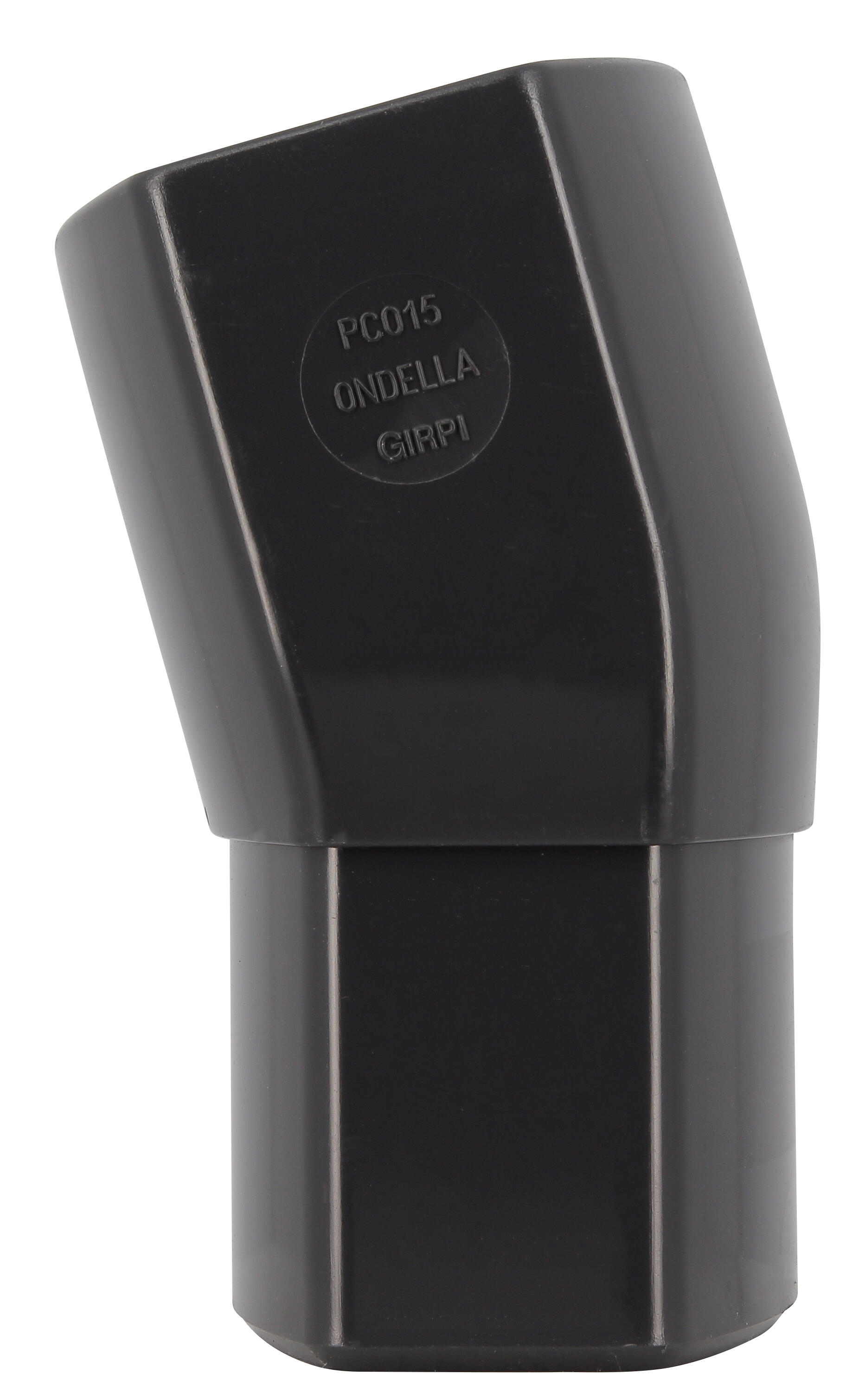 Coude 15° mâle/femelle pour gouttière, PVC, ardoise - 2