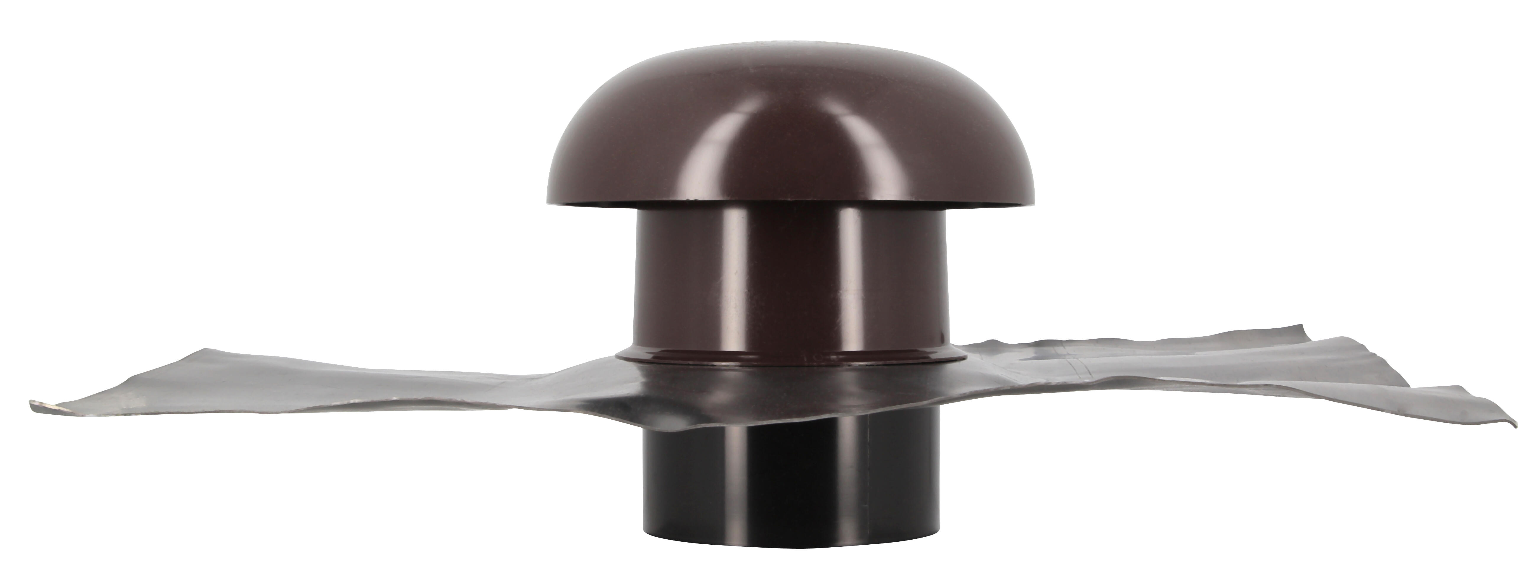 Chapeau de ventilation collerette d'étanchéité pvc brun GIRPI, Diam.100mm - 2