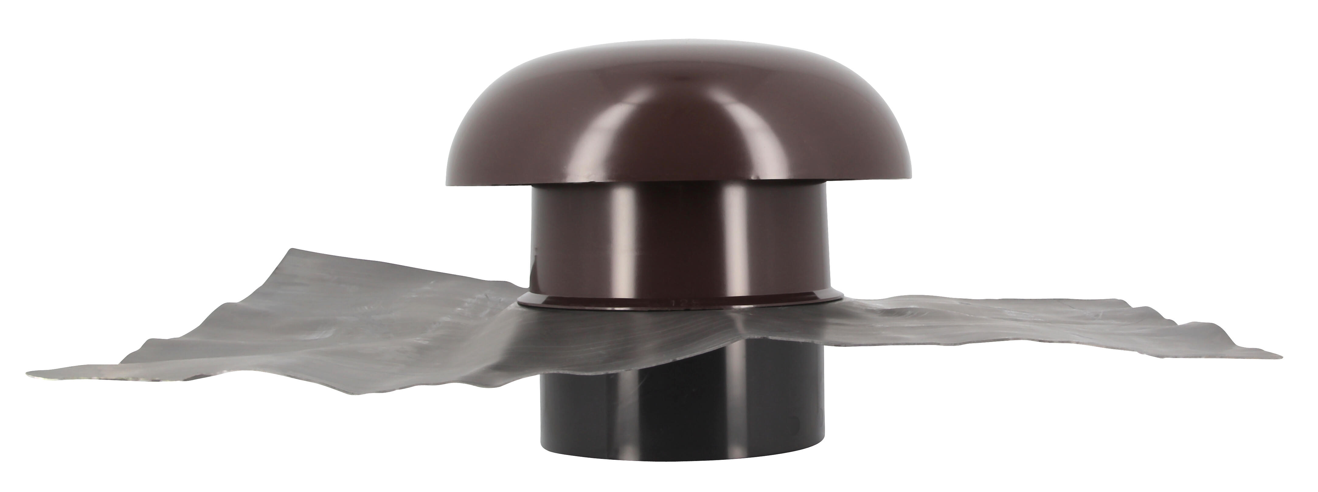 Chapeau de ventilation collerette d'étanchéité pvc rouge tuile GIRPI, Diam.125mm - 2