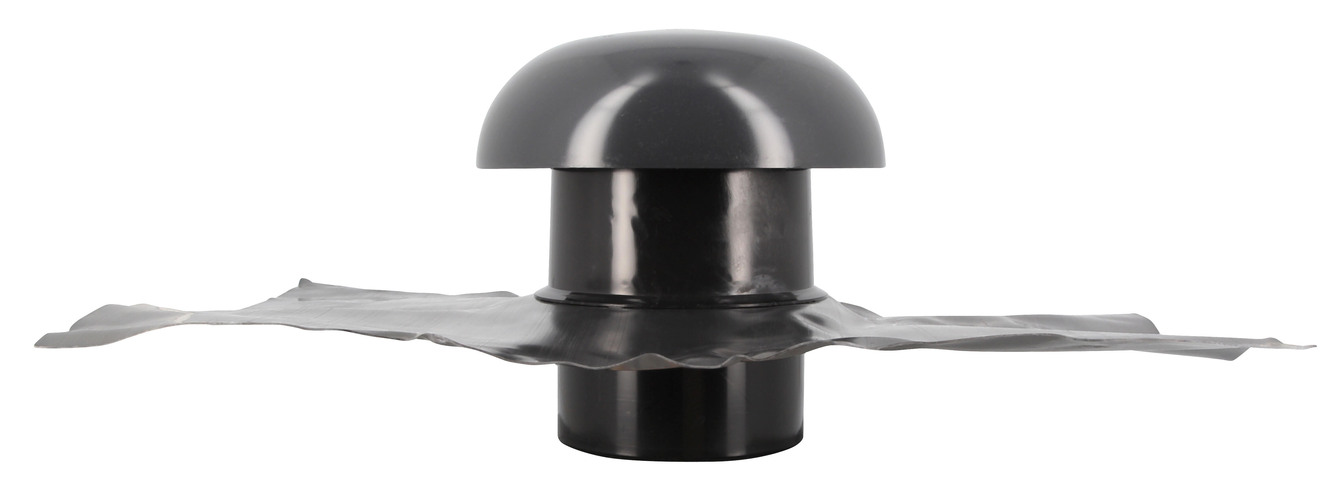 Chapeau de ventilation collerette étanchéité pvc gris ardoise GIRPI, Diam.100mm - 2