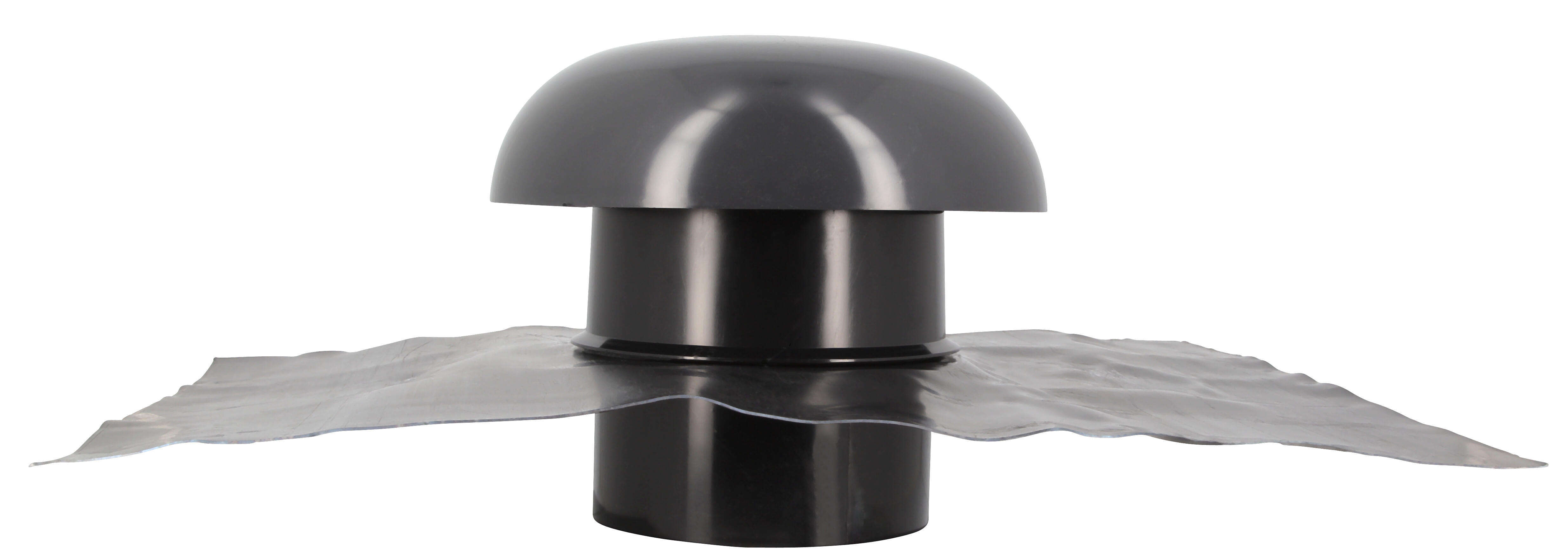 Chapeau de ventilation collerette étanchéité pvc gris ardoise GIRPI, Diam.125mm - 2