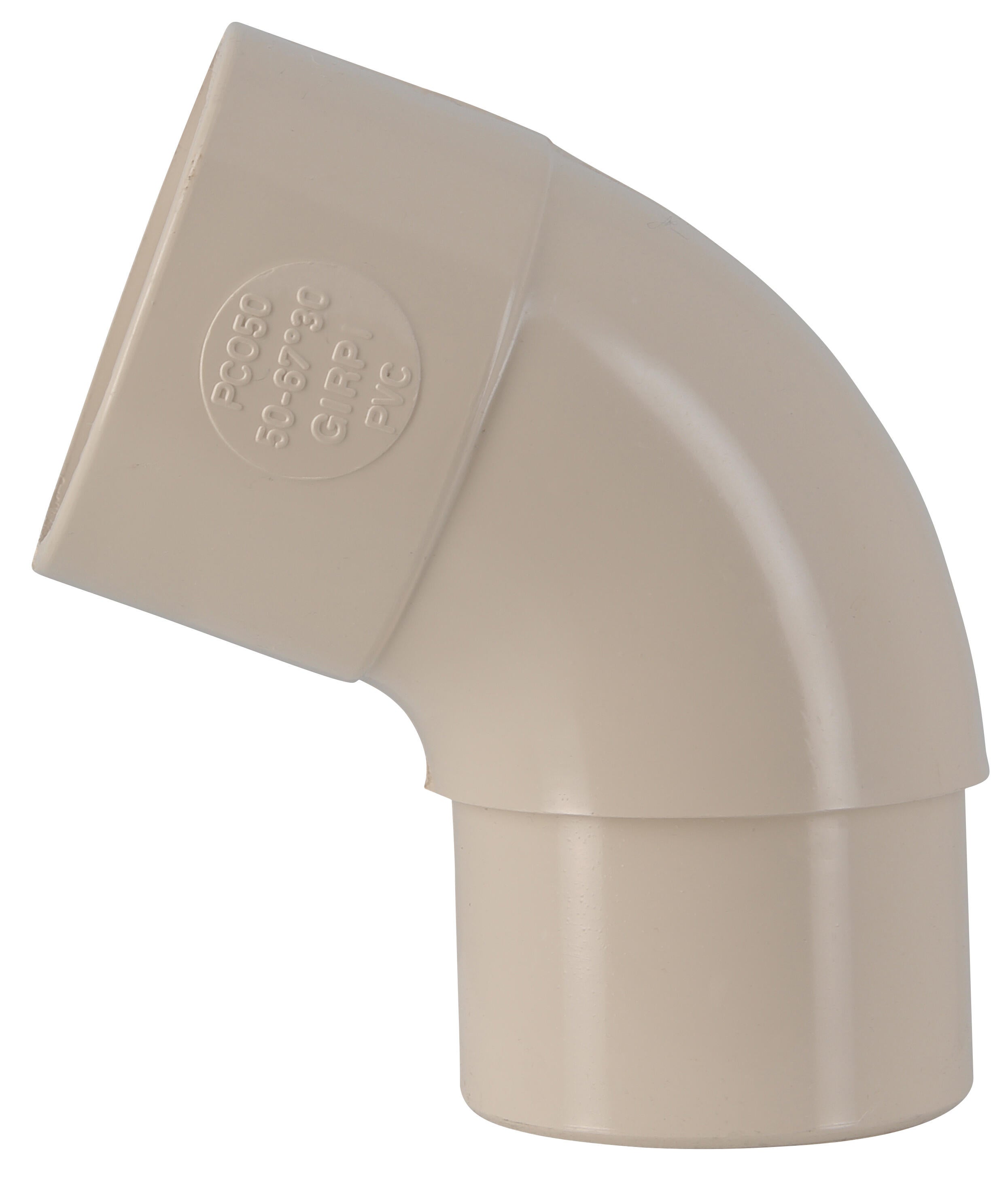 Coude 67.3° pvc sable GIRPI, Dév.16 cm Diam.50 mm - 2